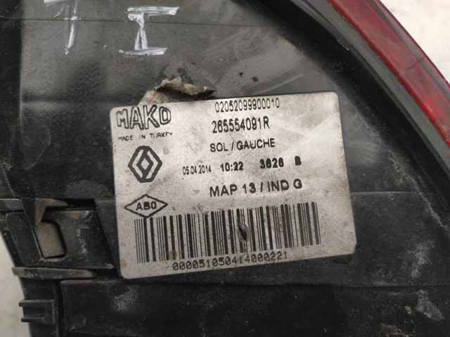 RENAULT 265554091R Фонарь задний левый внешний в наличии Одесса