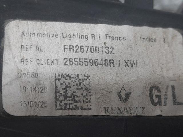 265559648R RENAULT Фонарь задний левый внутренний купить в Житомир