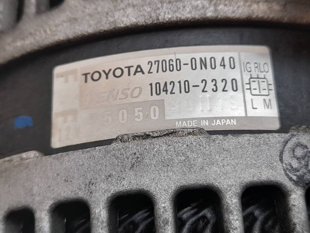 Alternador para Toyota Corolla Sedan 1.4 D-4D (NDE150) 1NDTV 270600N040