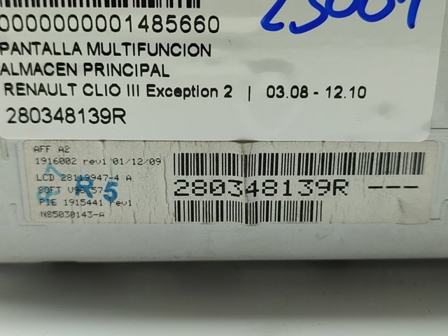 RENAULT 280348139R Дисплей многофункциональный в наличии Киев