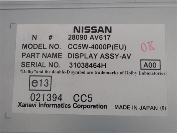 NISSAN 28090AV617 Дисплей многофункциональный в наличии Киев