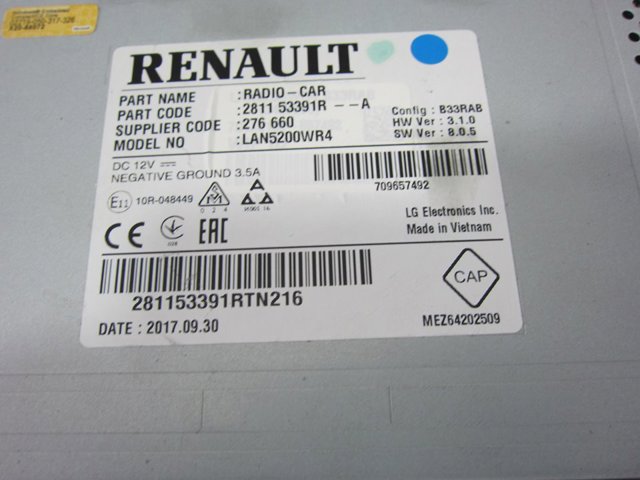RENAULT 281153391R Магнитола (радио AM/FM) в наличии Ужгород
