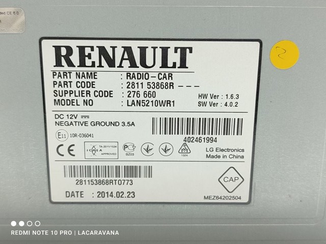 281153868R RENAULT Дисплей многофункциональный купить в Днепр
