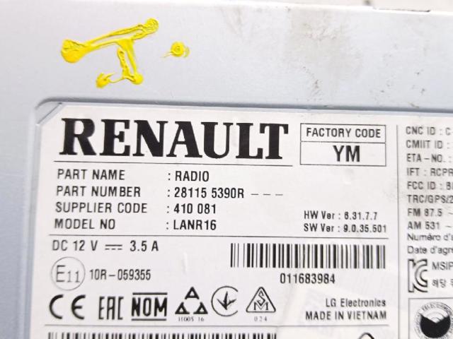 281155390R RENAULT Магнитола (радио AM/FM) купить в Полтава