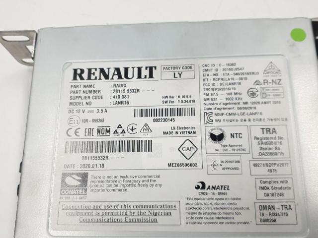 RENAULT 281155532R Магнитола в наличии Николаев