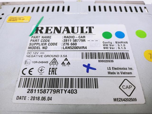 RENAULT 281158779R Магнитола в наличии Винница