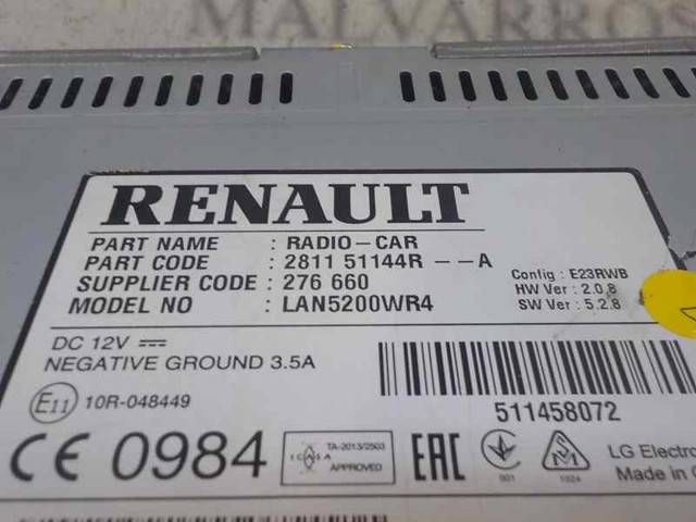 RENAULT 281158779R Магнитола (радио AM/FM) в наличии Харьков