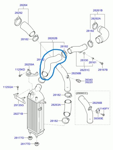 HYUNDAI 282622F050 Шланг (патрубок) интеркуллера в наличии Ровно