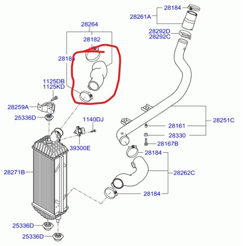282742A850 HYUNDAI Шланг (патрубок) интеркуллера купить в Чернигов
