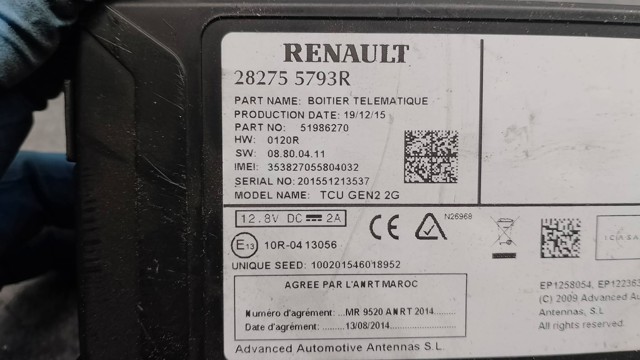 RENAULT 282755793R в наличии Житомир