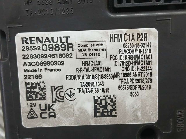 RENAULT 285S20989R в наличии Ирпень
