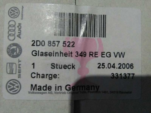 VAG 2D0857522 Зеркальный элемент зеркала заднего вида правого в наличии Кривой Рог