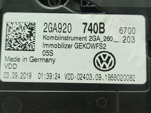 2GA920740B VAG Панель приборов купить в Ужгород