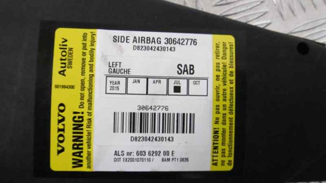 30642776 VOLVO Подушка безопасности (AIRBAG) спинки сиденья левого купить в Николаев
