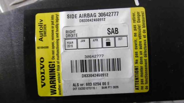 30642777 Подушка безопасности (AIRBAG) спинки сиденья правого купить Одесса