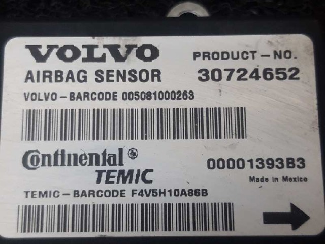 VOLVO 30724652 Модуль-процессор управления подушкой безопасности (ЭБУ AIRBAG) в наличии Николаев