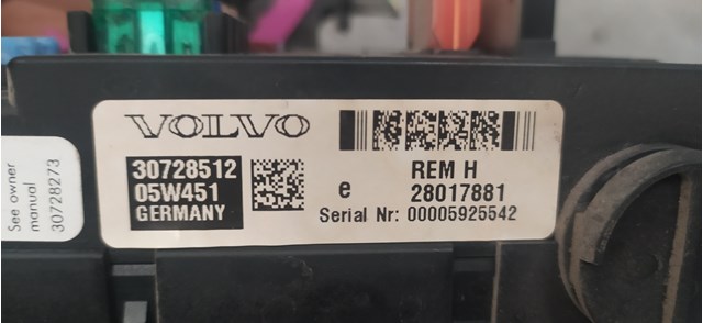 Caixa de Relé/Fusível para Volvo XC90 I D5 AWD D5244T4 30728512