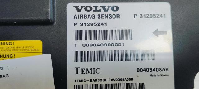 31295241 VOLVO Модуль-процессор управления подушкой безопасности (ЭБУ AIRBAG) купить в Павлоград