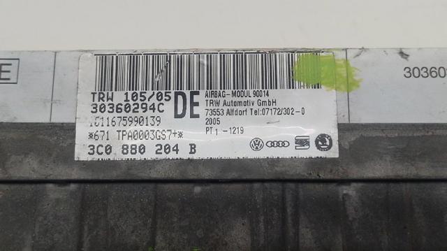 3C0880204B Подушка безопасности (AIRBAG) пассажирская купить Украина