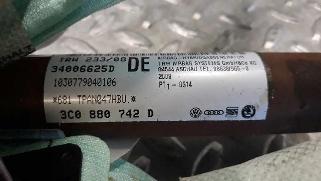 3C0880742G Подушка безопасности (AIRBAG) шторка боковая правая купить Кривой Рог