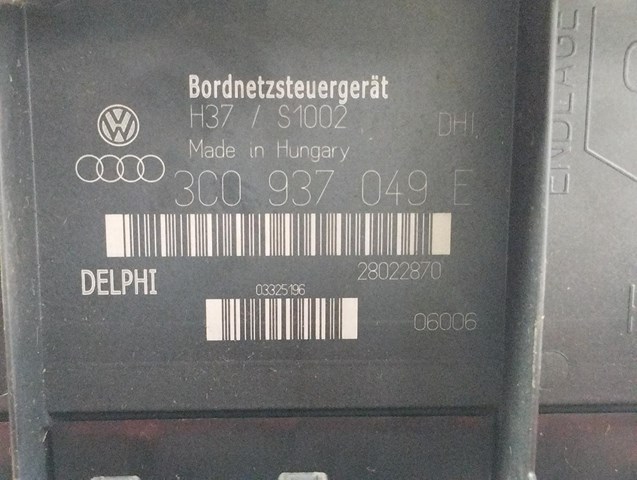 Relé / Fusível Caixa para Volkswagen Golf V Saloon (1K1) Conceptline (E) / 0,03 - ... BXE 3C0937049E