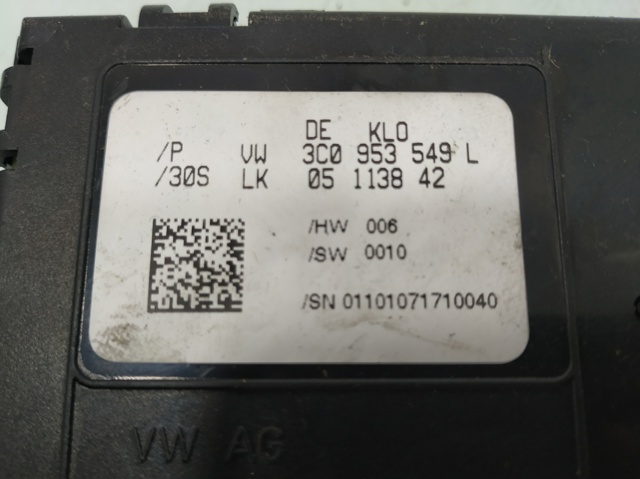 Comutador instalado na coluna da direção, montado 3C0953549L VAG