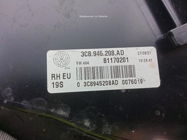 3C8945208AD Фонарь задний правый внешний купить Запорожье