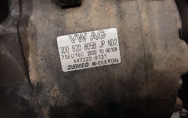 Compressor de ar condicionado para volkswagen touareg (7la,7la,7la) (2002-2010) 5.0 v10 tdi ayh 3D0820805B