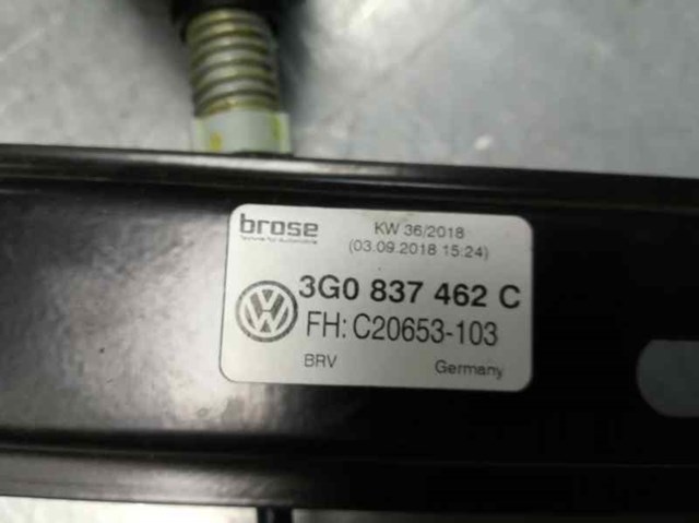 Regulador do vidro dianteiro direito para Volkswagen Passat Alltrack 2.0 TDI 4motion CUA 3G0837462C