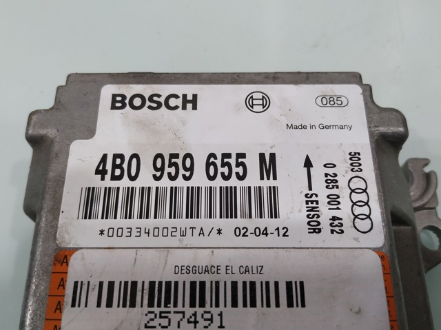 VAG 4B0959655M Модуль-процессор управления подушкой безопасности (ЭБУ AIRBAG) в наличии Запорожье
