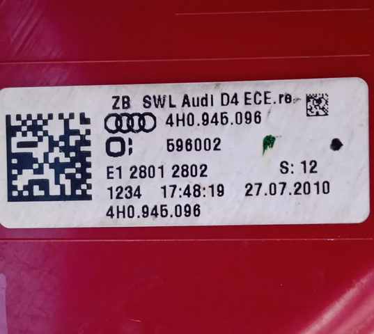 VAG 4H0945096 Фонарь задний правый внешний в наличии Николаев