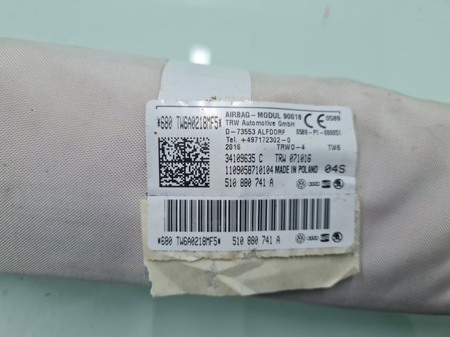 510880741A VAG Подушка безопасности (AIRBAG) шторка боковая левая купить в Ужгород