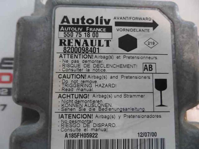 550751800 RENAULT Модуль-процессор управления подушкой безопасности (ЭБУ AIRBAG) купить в Одесса
