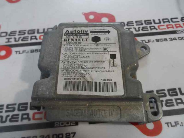 550751800 RENAULT Модуль-процессор управления подушкой безопасности (ЭБУ AIRBAG) купить в Сумы