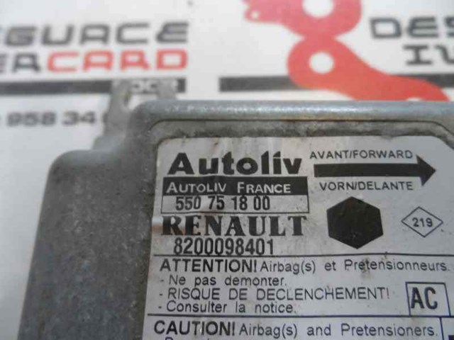 RENAULT 550751800 Модуль-процессор управления подушкой безопасности (ЭБУ AIRBAG) в наличии Одесса