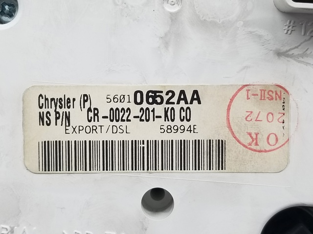 CHRYSLER 56010652AA Панель приборов в наличии Одесса