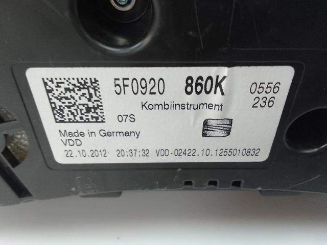 VAG 5F0920860K Приборная доска (щиток приборов) в наличии Павлоград