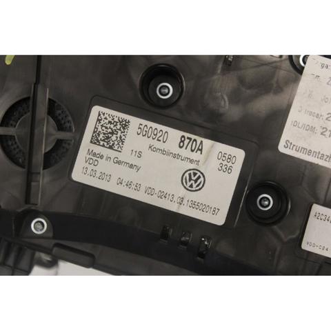 5G0920870A Приборная доска (щиток приборов) купить Каменское