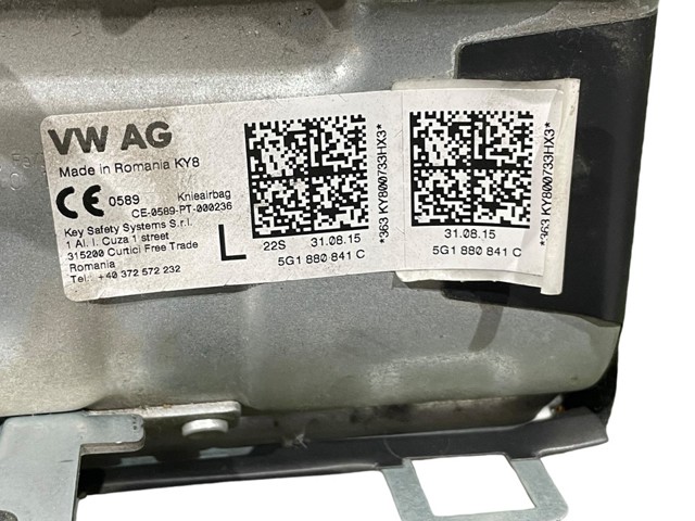 5G1880841C Подушка безопасности (AIRBAG) водительская, защиты коленей купить Ужгород