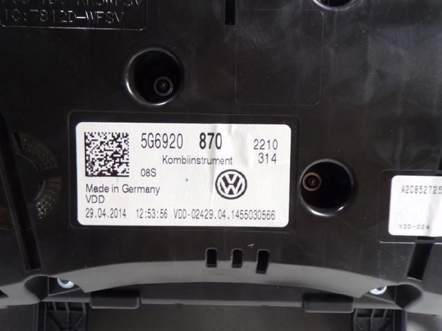 VAG 5G6920870 Приборная доска (щиток приборов) в наличии Харьков