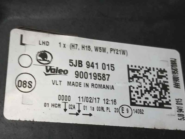 5JB941015 VAG Левая фара купить в Черновцы