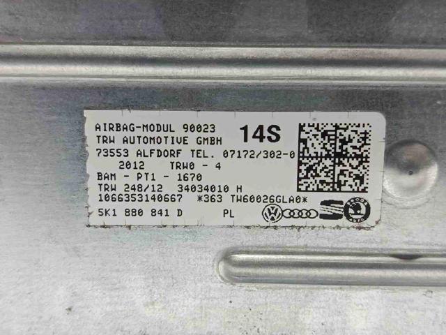 5K0880201AA81U Подушка безопасности (AIRBAG) водительская купить Днепр