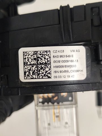 Anel AIRBAG de contato, cabo plano do volante 5K0953549E VAG