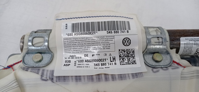 VAG 5K6880741B Подушка безопасности (AIRBAG) шторка боковая левая в наличии Кривой Рог