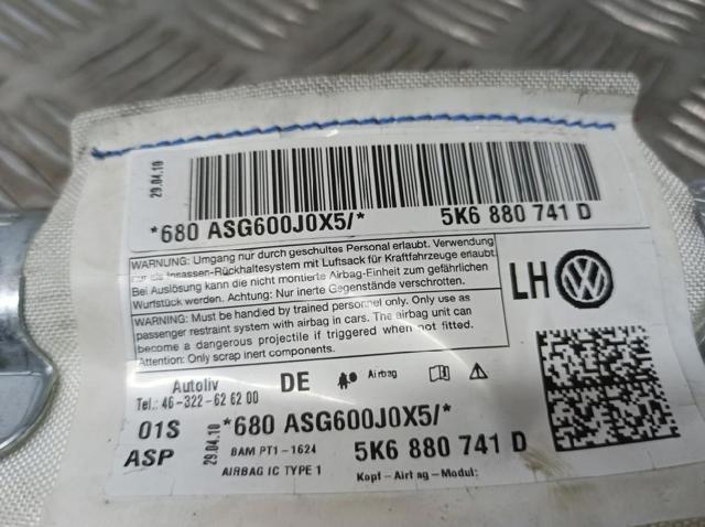 VAG 5K6880741D Подушка безопасности (AIRBAG) шторка боковая левая в наличии Полтава