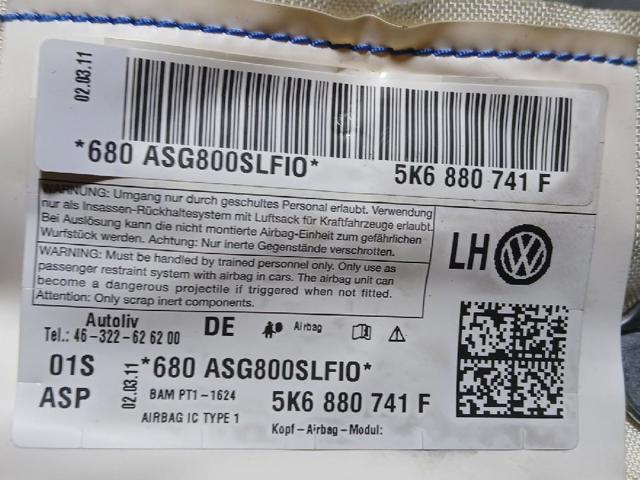 VAG 5K6880741F Подушка безопасности (AIRBAG) шторка боковая левая в наличии Житомир