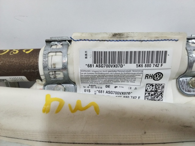 5K6880742F VAG Подушка безопасности (AIRBAG) шторка боковая правая купить в Днепр