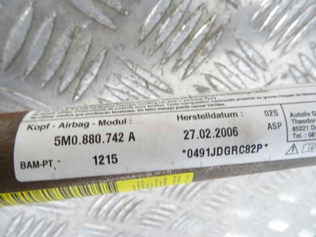VAG 5M0880742A Подушка безопасности (AIRBAG) шторка боковая правая в наличии Кривой Рог