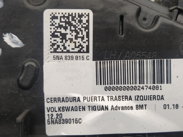 5NA839015C VAG Замок двери задней левой купить в Ужгород