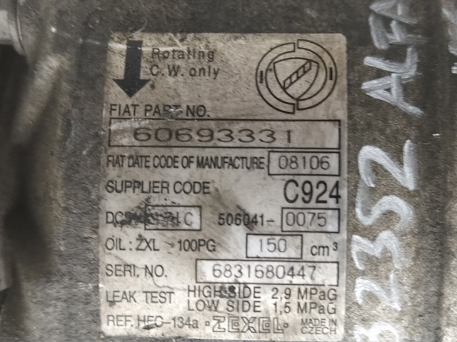 FIAT 60693331 Компрессор кондиционера в наличии Ирпень